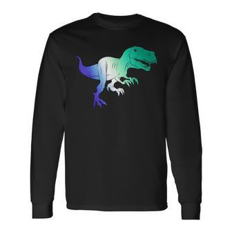 Mlm Pride Dinosaur Gay Male Lgbt Subtle Mlm Flag Long Sleeve T-Shirt | Mazezy