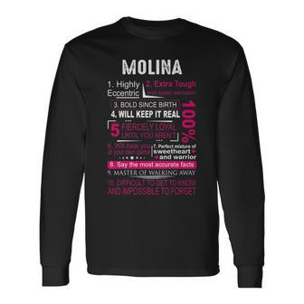 Molina Name Molina V3 Long Sleeve T-Shirt - Seseable
