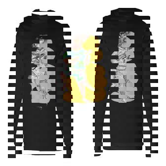 Mongoose With An Ukulele Yellow Backsplash Long Sleeve T-Shirt | Mazezy