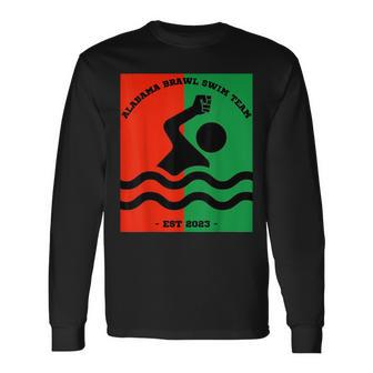 Montgomery Alabama Brawl Swim Team Graphic Top Long Sleeve T-Shirt | Mazezy