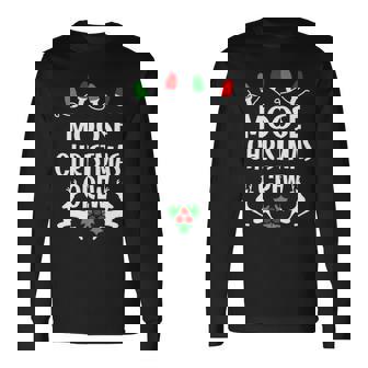 Moose Name Christmas Crew Moose Long Sleeve T-Shirt | Seseable CA