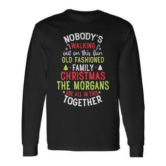 The Morgans Name The Morgans Christmas Long Sleeve T-Shirt - Seseable