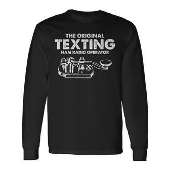 Morse Code Keyer Original Texting Ham Radio Long Sleeve T-Shirt | Mazezy
