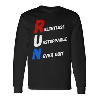 Motivational Running Training Acronym Workout Gym Quote Long Sleeve T-Shirt T-Shirt | Mazezy