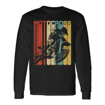 Motocross Dirt Bike Rider Retro Vintage Motorcycle Long Sleeve T-Shirt T-Shirt | Mazezy