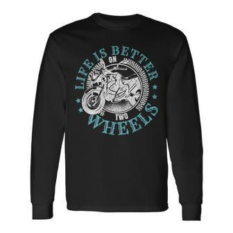 Motorcyclist Rider Motorcycle Biker Long Sleeve T-Shirt | Mazezy