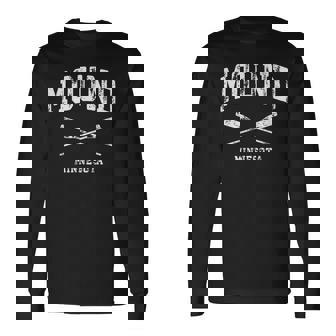 Mound Minnesota Vintage Nautical Crossed Oars Long Sleeve T-Shirt | Mazezy