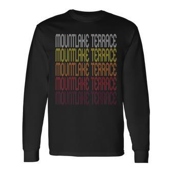 Mountlake Terrace Wa Vintage Style Washington Long Sleeve T-Shirt | Mazezy