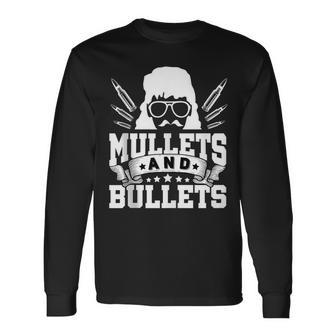 Mullet & Bullets Redneck Mullet Long Sleeve T-Shirt T-Shirt | Mazezy