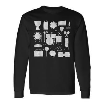 Musical Instruments Young Band Percussion Lovers Long Sleeve T-Shirt | Mazezy