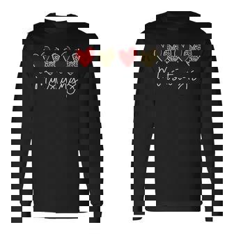Mustangs Team School Spirit Sports Leopard Hearts In Maroon Long Sleeve - Monsterry