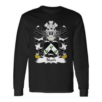 Nash Coat Of Arms Family Crest Long Sleeve T-Shirt | Mazezy