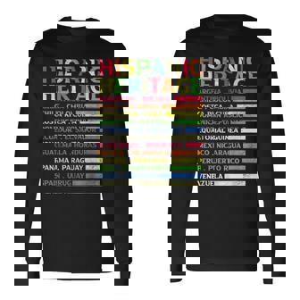National Latino Countries Flag Hispanic Heritage Month 2023 Long Sleeve T-Shirt | Mazezy