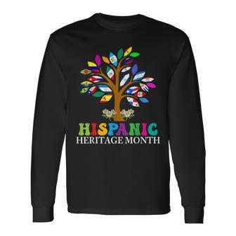 National Hispanic Heritage Month Cute Tree Country Flags Long Sleeve T-Shirt - Seseable