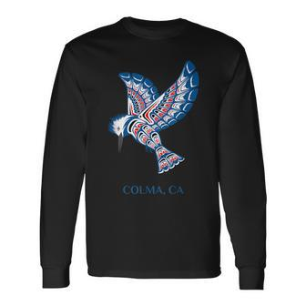 Native American Colma Kingfisher Bird California Long Sleeve T-Shirt | Mazezy