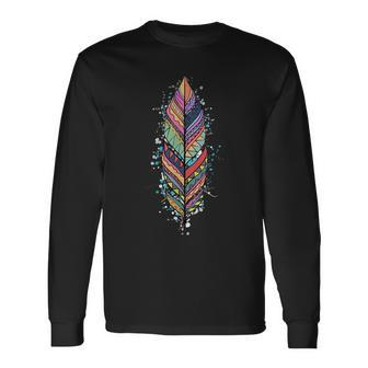 Native American Feather Indian Long Sleeve T-Shirt T-Shirt | Mazezy