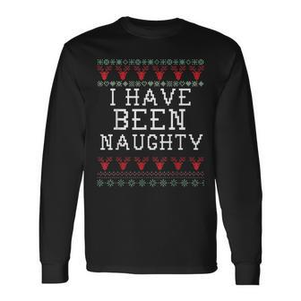 Naughty Holiday Ugly Christmas Sweater Long Sleeve T-Shirt - Monsterry AU