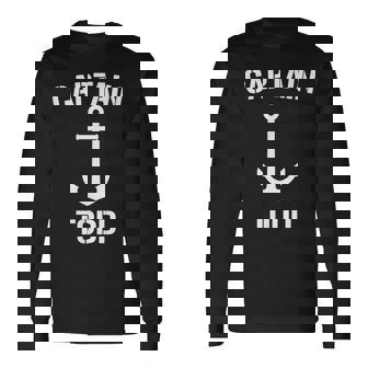 Nautical Captain Todd Personalized Boat Anchor Long Sleeve T-Shirt T-Shirt | Mazezy