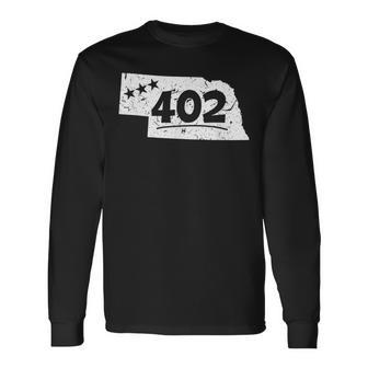 Nebraska 402 Area Code State Pride Souvenir Omaha Norfolk Long Sleeve T-Shirt T-Shirt | Mazezy