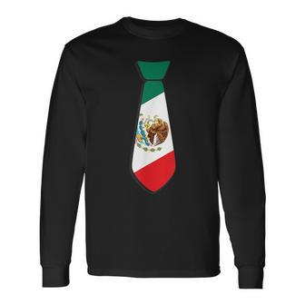 Neck Tie Cinco De Mayo Mexican Flag Top Cinco De Mayo Long Sleeve T-Shirt T-Shirt | Mazezy