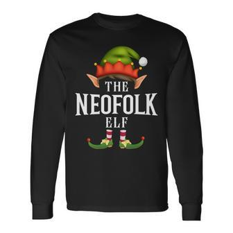 Neofolk Elf Group Christmas Pajama Party Long Sleeve T-Shirt | Mazezy
