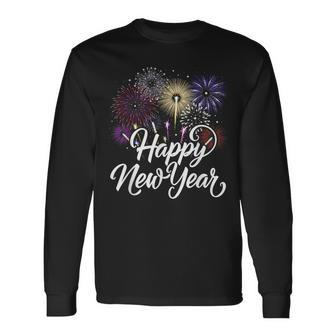 New Years Eve Party Supplies Nye 2024 Happy New Year Long Sleeve T-Shirt | Mazezy