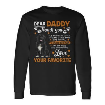 Newfoundland Dog Dear Daddy Thank You For Being My Daddy Long Sleeve T-Shirt - Monsterry CA