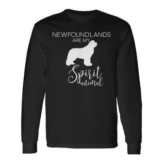 Newfoundland Landseer Dog Spirit Animal J000308 Long Sleeve T-Shirt | Mazezy