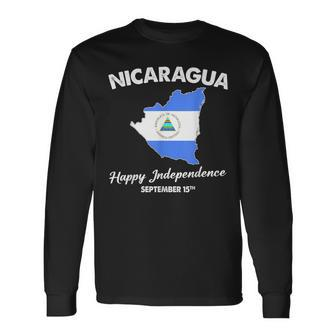 Nicaragua Pride 15 September Independence Nicaraguan Flag Long Sleeve T-Shirt | Mazezy