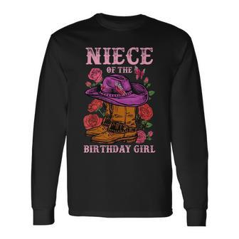 Niech Of The Birthday Girl Pink Boots Cowgirl Matching Long Sleeve T-Shirt T-Shirt | Mazezy