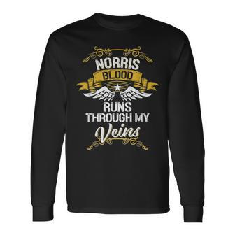 Norris Blood Runs Through My Veins Long Sleeve T-Shirt - Seseable