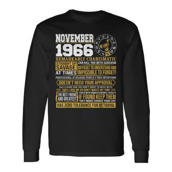 November Birthday Born November Scorpio 1966 Long Sleeve T-Shirt | Mazezy