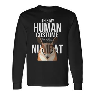 Numbat Graphic Banded Anteater Walpurti Australian Long Sleeve T-Shirt | Mazezy