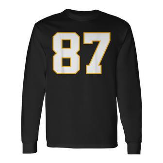 Number 87 Kansas City Fan Football Classic College American Long Sleeve T-Shirt - Thegiftio UK