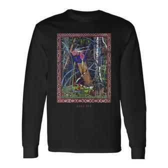 Occult Baba Yaga Russia Horror Gothic Grunge Satan Vintage Russia Long Sleeve T-Shirt | Mazezy AU