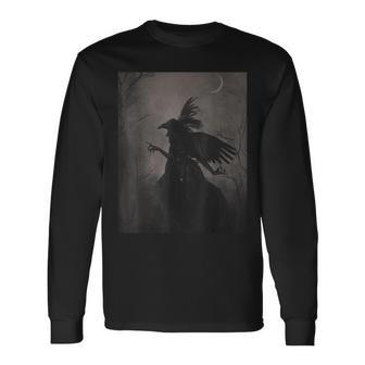 Occult Gothic Crow Witch Dark Goth Horror Satanic Witchcraft Long Sleeve - Monsterry AU