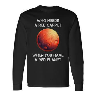 Occupy Mars Space Explorer Astronomy Red Planet Long Sleeve T-Shirt | Mazezy