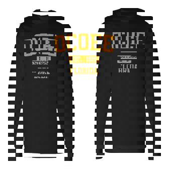 Ocoee Florida Classic Varsity Style Block Letter Long Sleeve T-Shirt | Mazezy