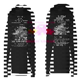 In October We Wear Pink Ribbon Leopard Truck Breast Cancer Long Sleeve - Seseable