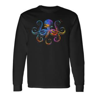 Octopus Graphic Colorful Ocean Octopus Long Sleeve T-Shirt - Seseable
