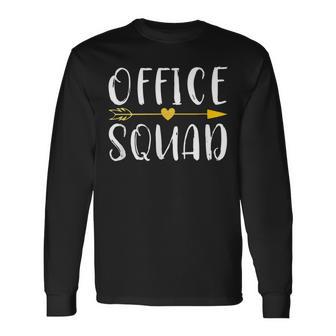 Office Squad Officer Staff Admin Crew Long Sleeve T-Shirt | Mazezy