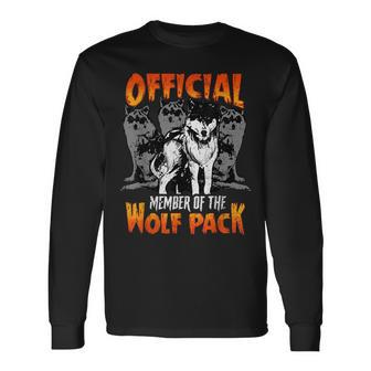 Official Member Of The Wolf Pack Vintage Grunge Halloween For Wolf Lovers Long Sleeve T-Shirt T-Shirt | Mazezy