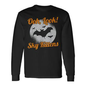 Oh Look Sky Kittens Bat Halloween Bats Halloween Bats Long Sleeve T-Shirt | Mazezy