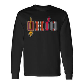 Ohio Sports Fans Cleveland And Columbus Vintage Long Sleeve T-Shirt | Mazezy