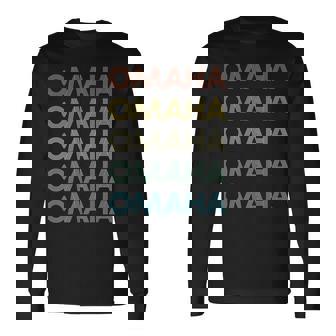 Omaha Nebraska Pride Vintage State Ne Retro 70S Long Sleeve T-Shirt | Mazezy