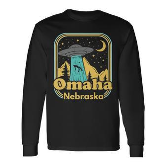 Omaha Nebraska Ufo Alien Hunter 80S Retro State Pride Long Sleeve T-Shirt T-Shirt | Mazezy