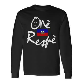 One Respe Haiti Independence 1804 Lakay Long Sleeve T-Shirt | Mazezy