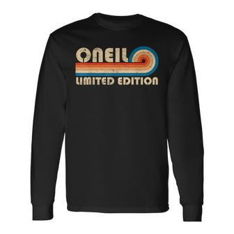 Oneil Surname Retro Vintage 80S 90S Birthday Reunion Long Sleeve T-Shirt T-Shirt | Mazezy