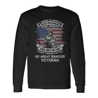 Own Forever The Title Us Army Ranger Veteran Patriotic Vet Long Sleeve T-Shirt - Thegiftio UK