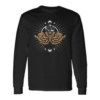 Pagan Blackcraft Wiccan Mysticism Scary Insect Occult Moth Long Sleeve T-Shirt T-Shirt | Mazezy